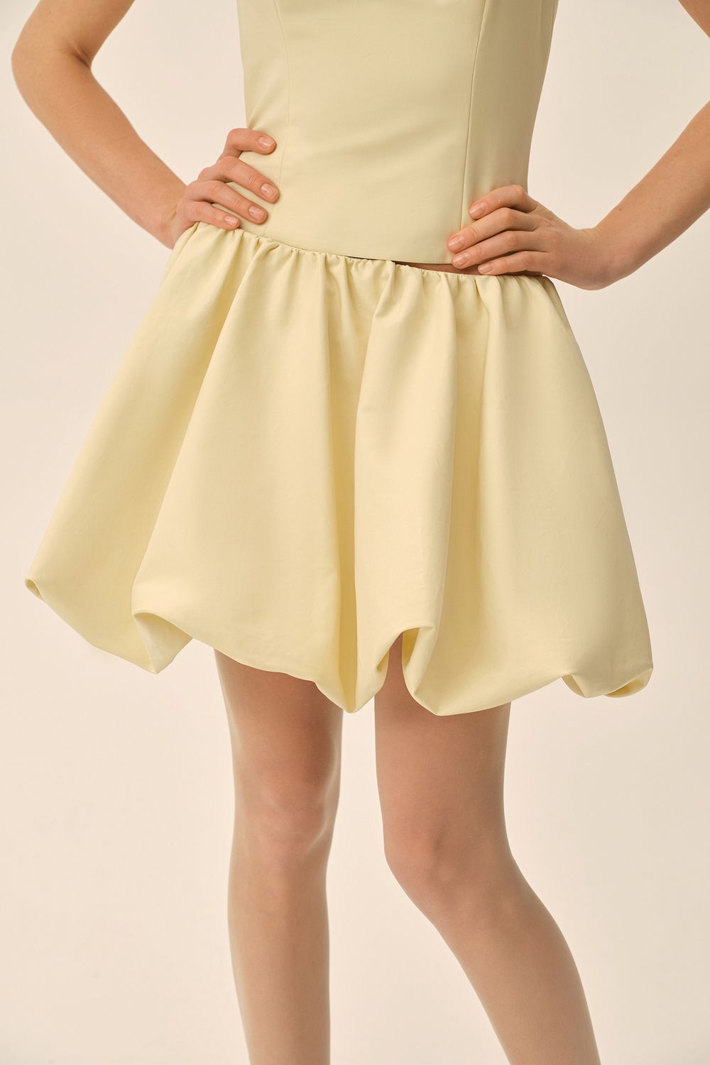 Юбка мини (Baby Doll cotton edition), сливочная