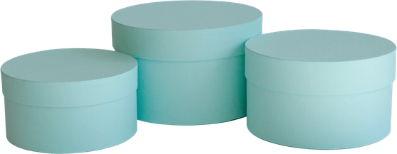 Коробки круглые набор из 3шт небесно-голубой