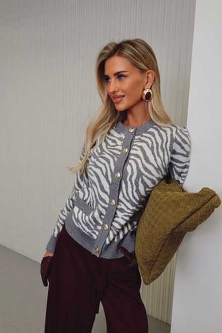 Кардиган из пряжи с кашемиром с принтом