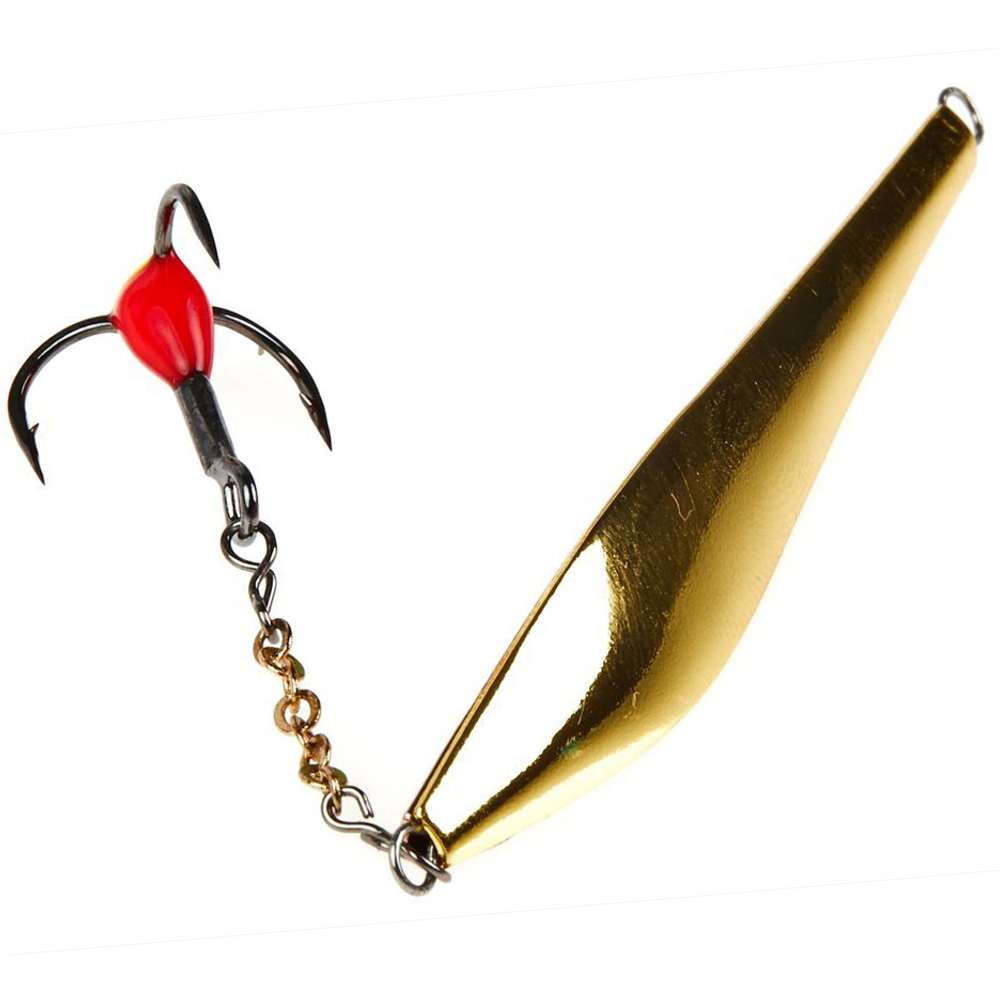 Блесна вертикальная зимняя Lucky John DOUBLE BLADE с цепочкой и тройником (65мм, 11гр)