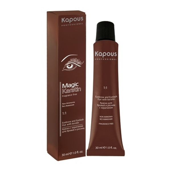 Kapous краска для бровей и ресниц коричневая 30мл