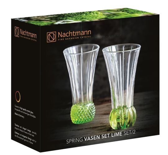 SPRING Lime - Набор 2 предмета ваз 13,6 см зеленых стекло