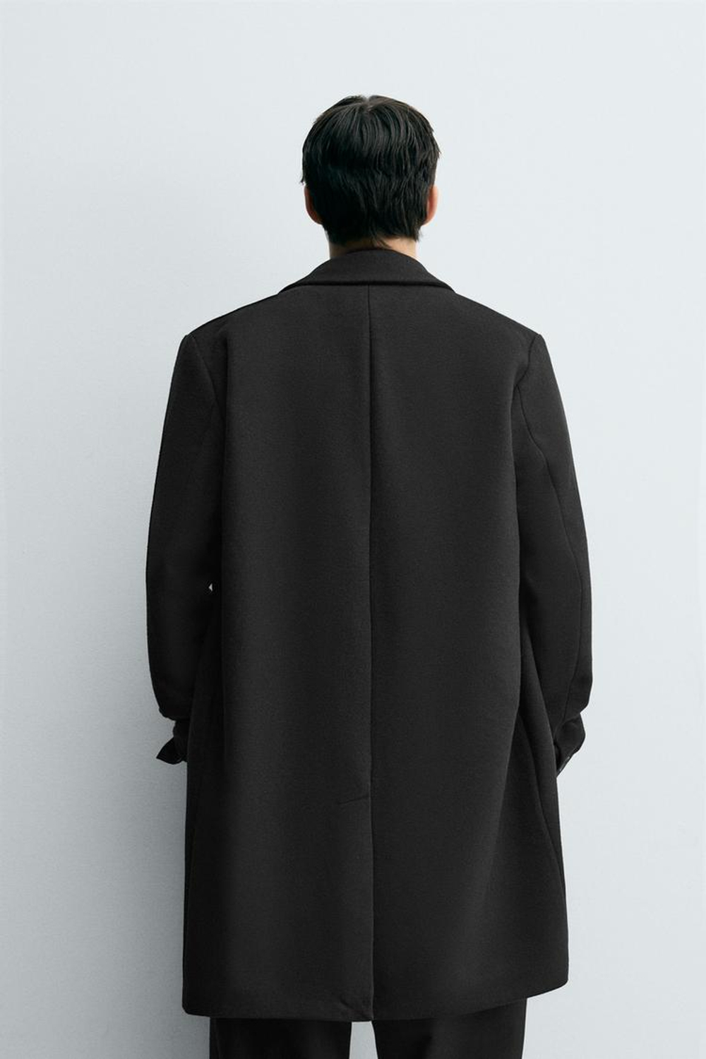 ZARA ПАЛЬТО КЛАССИЧЕСКОГО КРОЯ ИЗ ШЕРСТИ, ЧЕРНЫЙ
