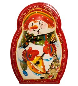 Народные промыслы ШК-11/62-C Шкатулка в технике декупаж «Матрешка-снеговик» (20х14х6)