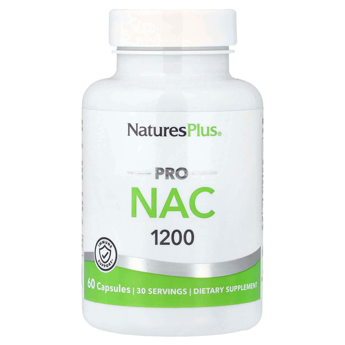 NaturesPlus, Pro, NAC 1200, 60 капсул (600 мг в 1 капсуле)