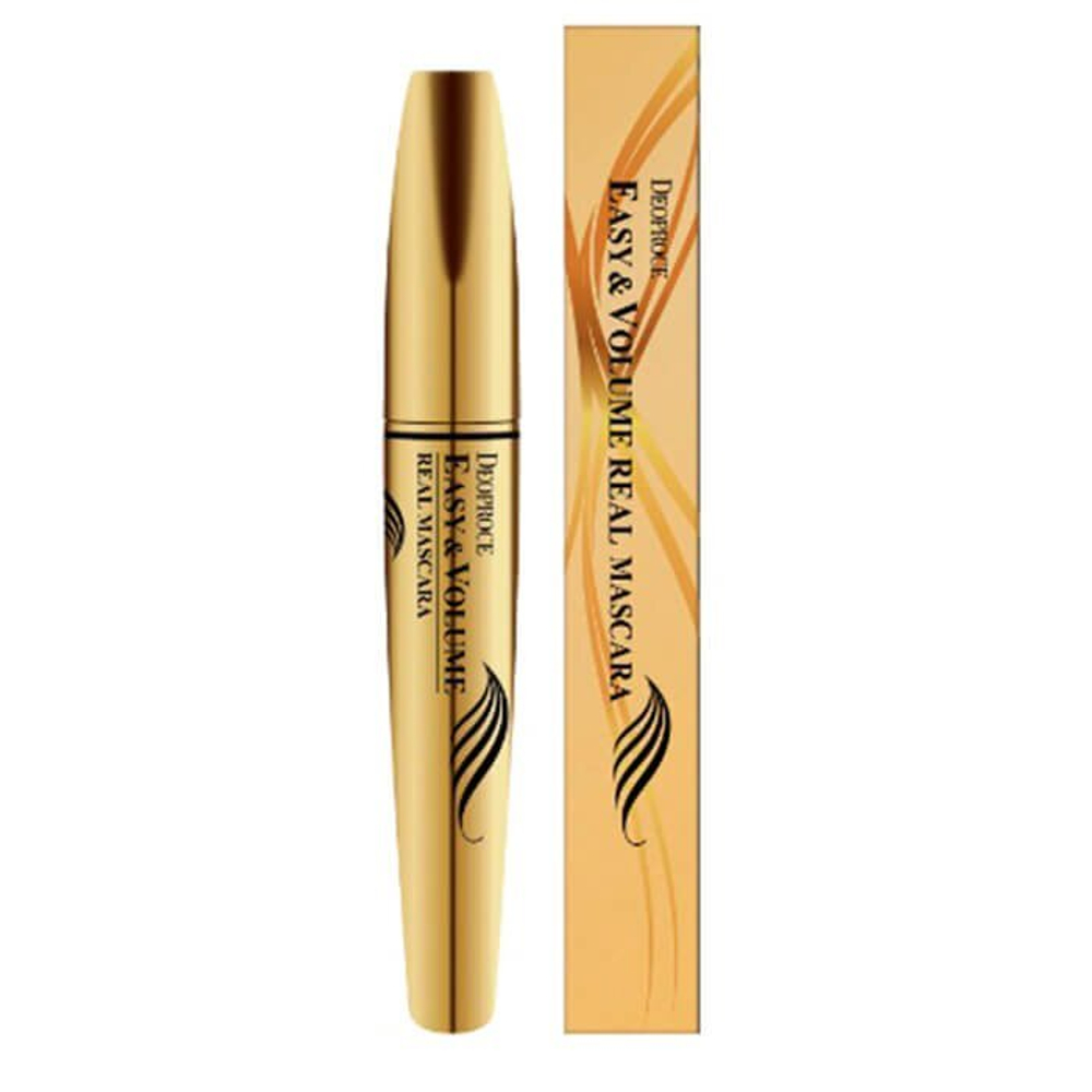 Deoproce Тушь с экстрактом чёрной икры для объёма - EASY & VOLUME REAL MASCARA, 8мл.