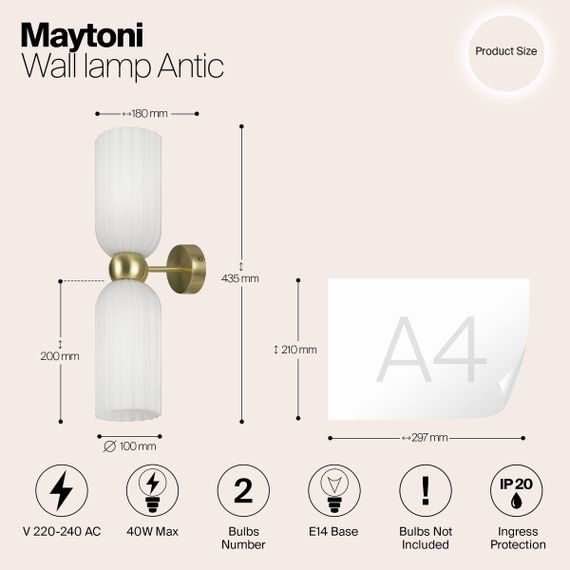 Настенный светильник Maytoni Antic MOD302WL-02W