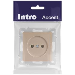 Розетка Intro Accent 6-201-04 2P 16А-250В IP20 СУ AL/CU шампань | Intro