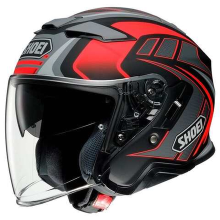 SHOEI Шлем мотоциклетный открытый с длинным визором J-Cruise II AGLERO красно-черно-серый