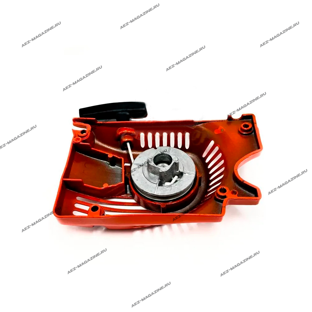 Ручной стартер подходит для китайских бензопил с 4-мя зацепами на шкив, алюм. корпус, Штиль FS55