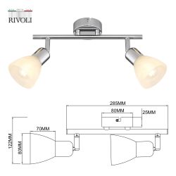 Светильник настенно-потолочный спот Rivoli   7051-702 2 х Е14 40 Вт поворотный