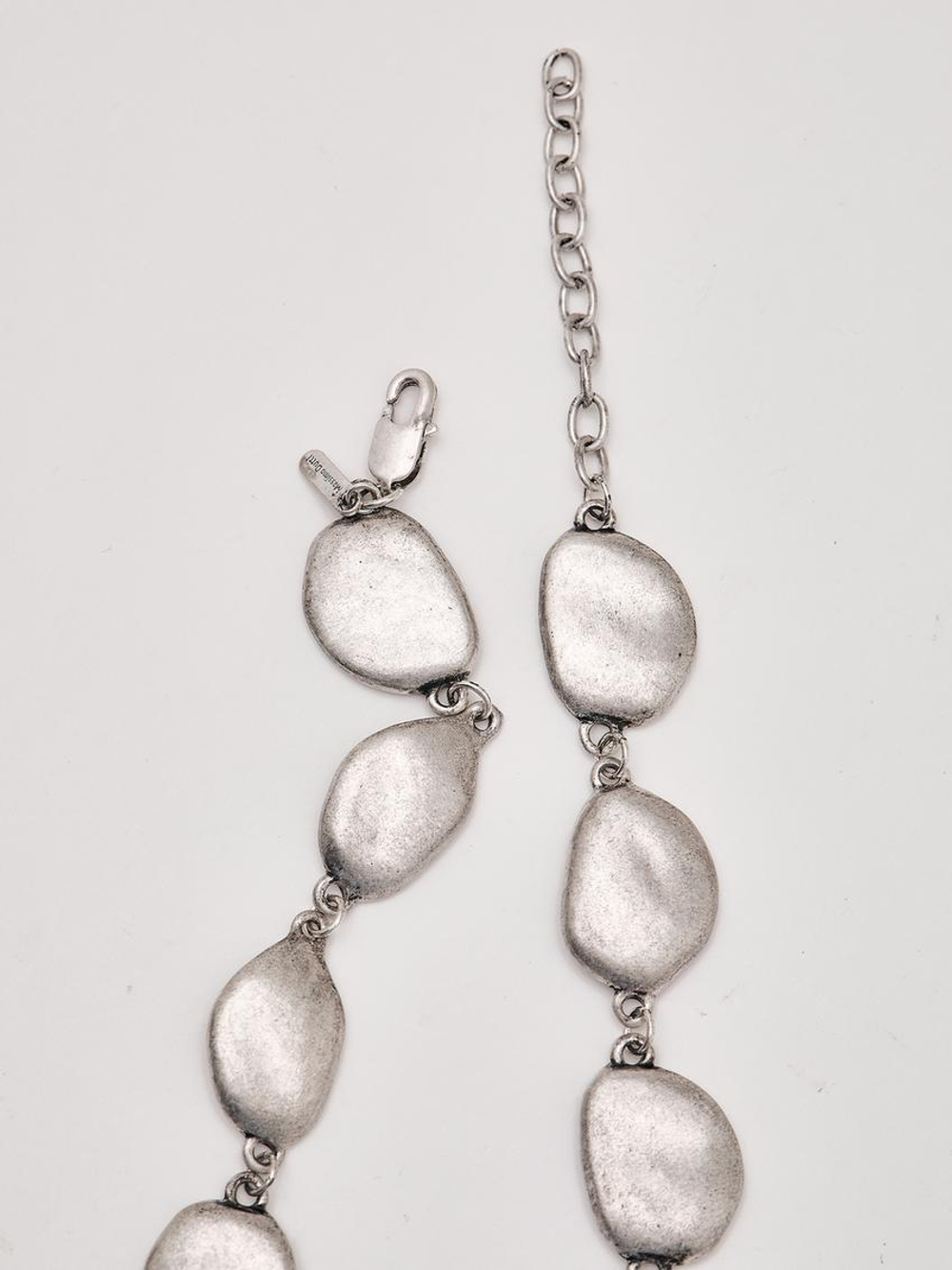 Massimo Dutti Ожерелье с эффектом каскада, серебряный