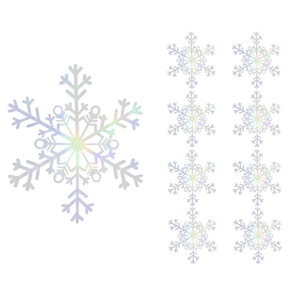 Декоративное украшение Снежинки Льдинки, 9 см, Серебро, Голография, 8 шт.