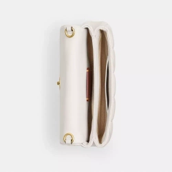 COACH СУМКА ЧЕРЕЗ ПЛЕЧО TABBY 19 С ЦЕПОЧКОЙ И СТЕЖКОЙ, БЕЛЫЙ