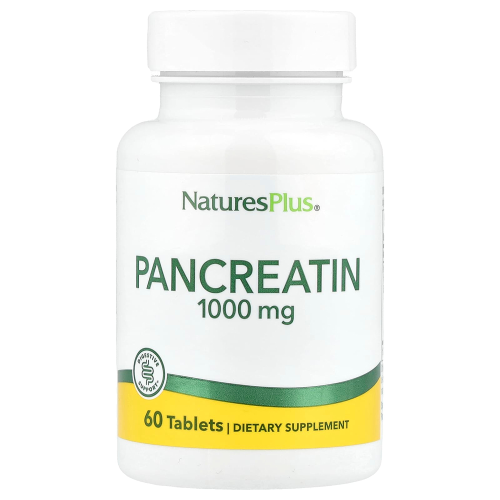 NaturesPlus, панкреатин, 1000 мг, 60 таблеток