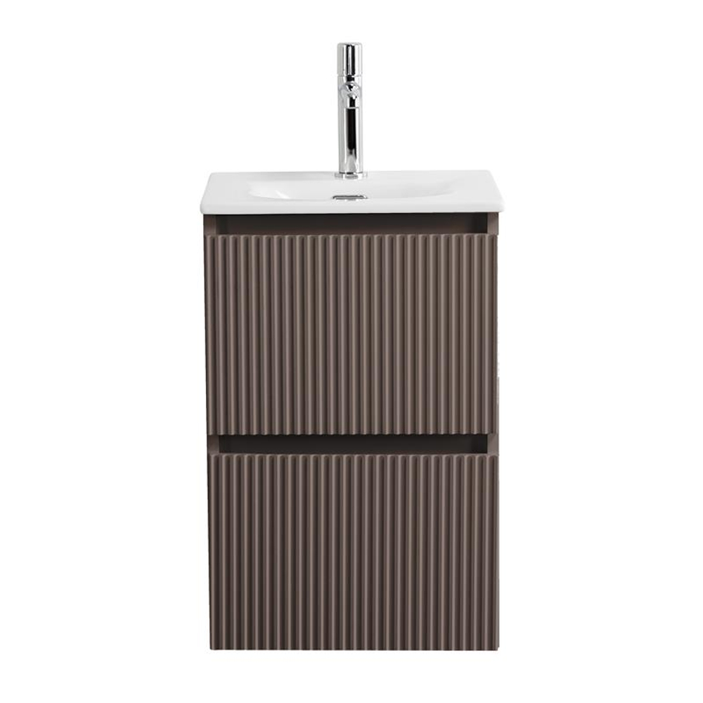 Тумба с раковиной подвесная BelBagno UNO-MINI-400-2C-SO-CO Бежевый матовый, раковина белая BB-8099-3-40