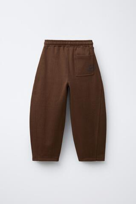 ZARA X CHAMPION ® ВЕЛЮРОВЫЕ БРЮКИ-БАЛЛОНЫ, КОРИЧНЕВЫЙ