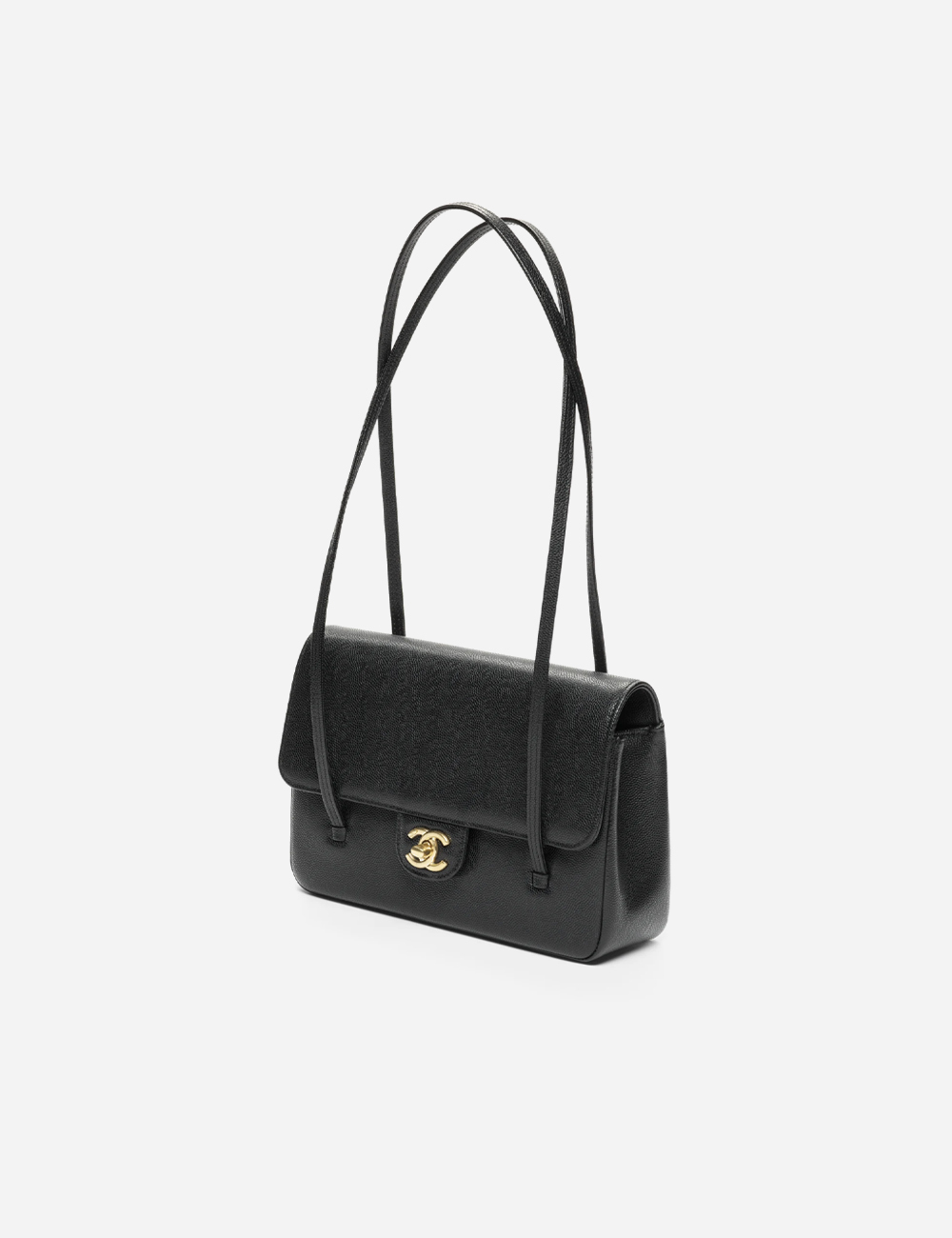 Сумка Chanel Small Flap Bag Grained Shiny Calfskin & Gold-Tone Metal "Black"