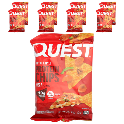 Quest Nutrition, протеиновые чипсы из тортильи, пицца, 8 пакетиков по 32 г (1,1 унции)