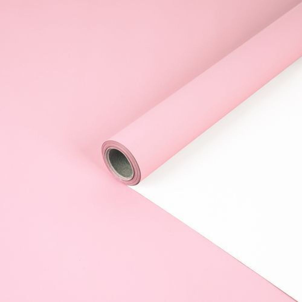 Пленка 2-х сторонняя 58*10м ТУСКЛО-РОЗОВЫЙ/БЕЛЫЙ