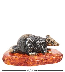 Народные промыслы AM-1606 Фигурка «Крыса Мотя» (латунь, янтарь)