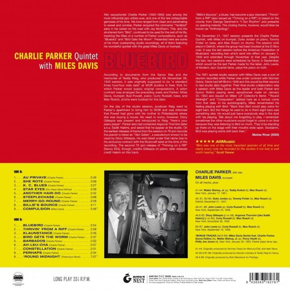 The Charlie Parker Quintet With Miles Davis / Bluebird (Coloured Vinyl)(LP)