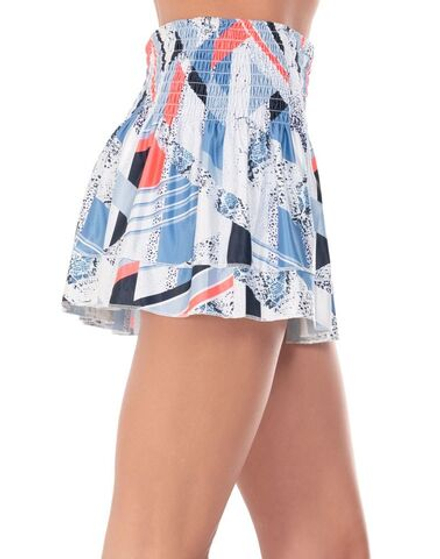 Теннисная юбка Lucky in Love Snake Rattle N' Roll Long Snake Point Smocked Skirt - bluemarine