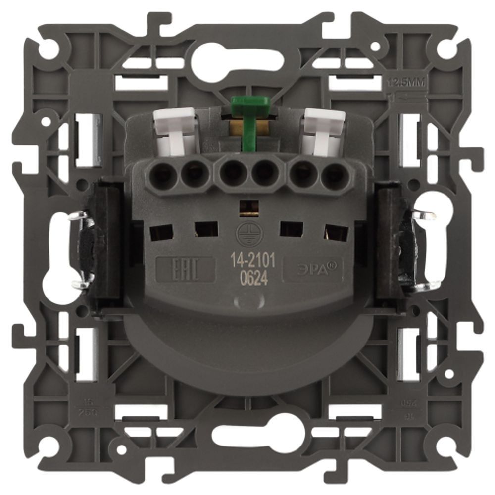 Розетка ЭРА Elegance 14-2101-03 с заземлением 2P+E Schuko 16A-250В IP20 алюминий