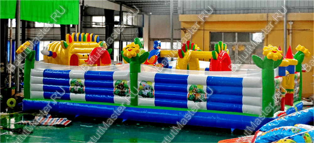 Коммерческий надувной батут "Радужный город 2" 10*6*3 м