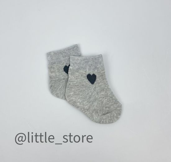 Носочки Сердечко" хлопковые, Серые