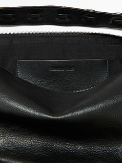 Massimo Dutti Сумка из кожи наппа с люверсами, черный