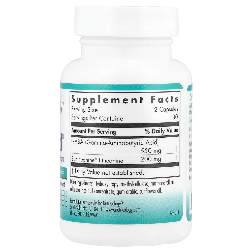 Nutricology, Пищевая добавка ZenMind, 60 растительных капсул