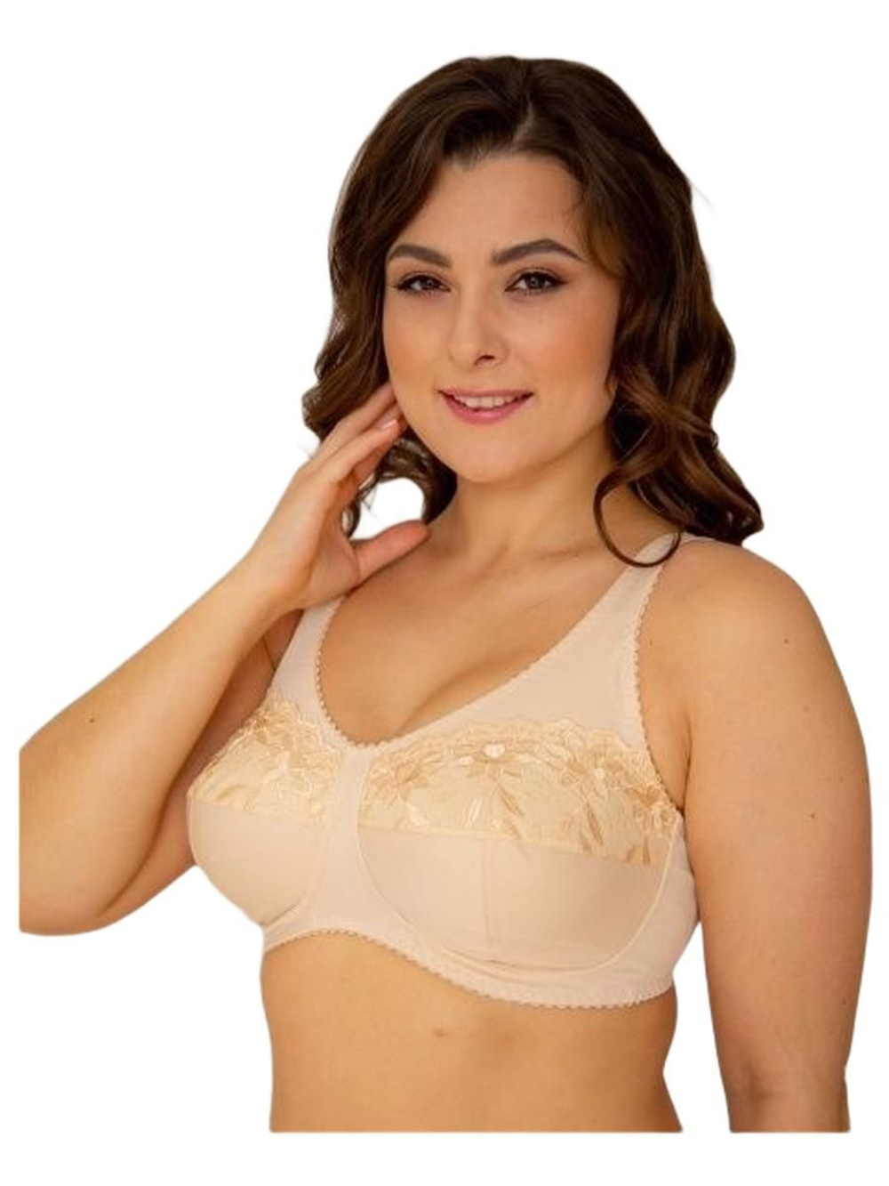 Бюстгальтер для фиксации экзопротеза молочной железы 75F бежевый