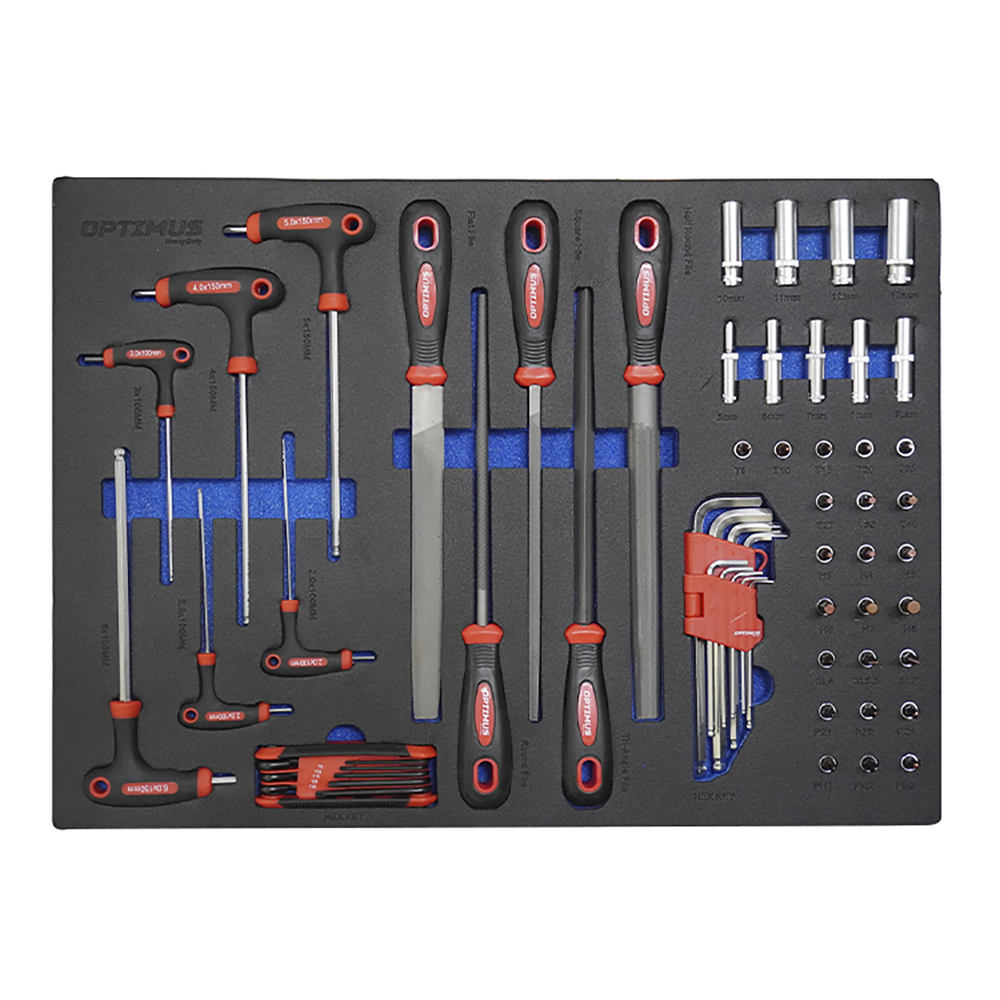 OPT-917P Тележка инструментальная, 7 полок с набором инструментов 289 пр, пластиковая столешница