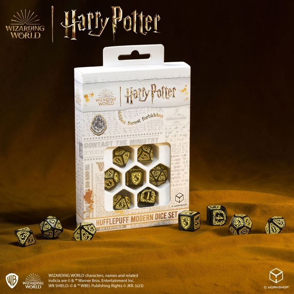 Harry Potter. Hufflepuff Modern Dice Set - Black