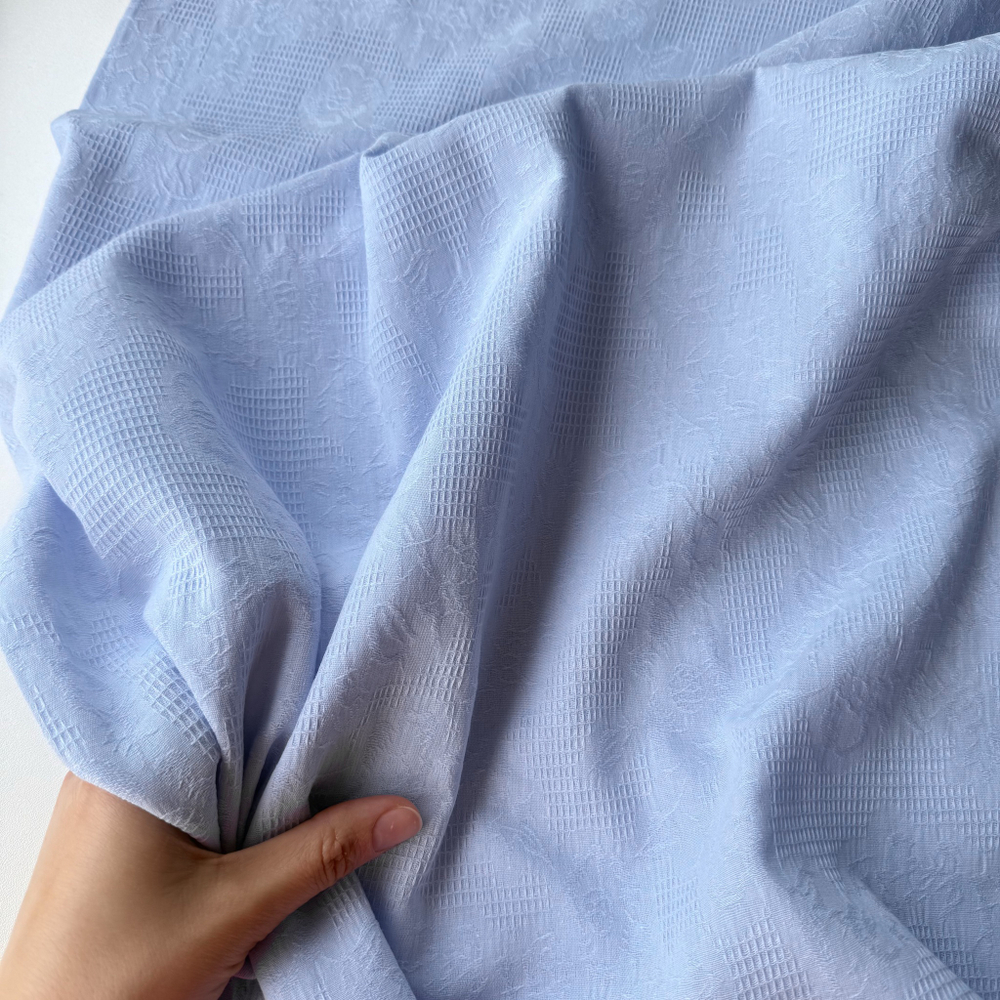 Хлопковый жаккард Голубой