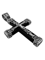 Крест деревянный с элементами серебра "Спаси и Сохрани"