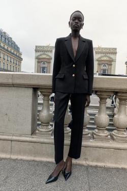 ZARA БРЮКИ ПРЯМОГО КРОЯ СО СТРЕЛКАМИ, ЧЕРНЫЙ