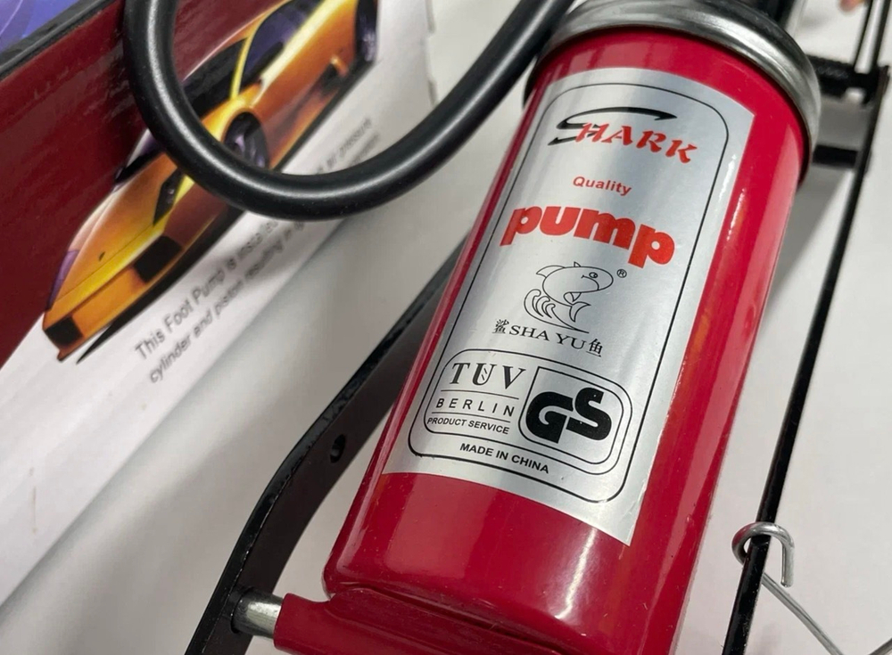 Ножной одноцилиндровый насос для шин автомобиля с монометром SHARK SY-920, TG (1 шт.)