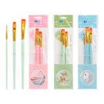 Кисть для рисования Basir художественная, нейлон, плоские, № 2,10,12, набор из 3 шт, ассорти