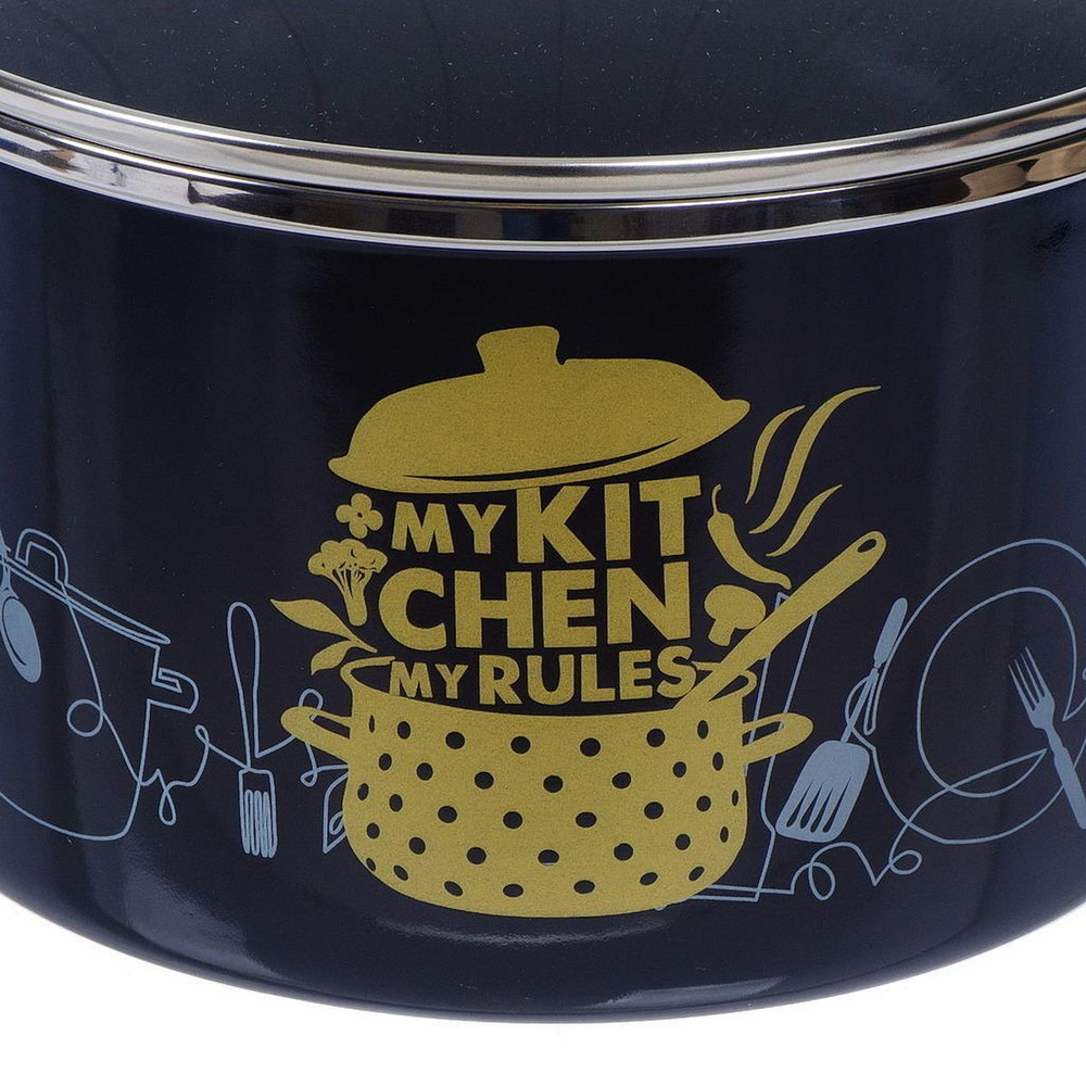 Кастрюля сталь, эмал, 3 л, с крыш, Сантэкс, Моя кухня, 1-2230112, индукц