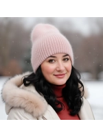шапка ангора зимняя пушистая вязаная модная