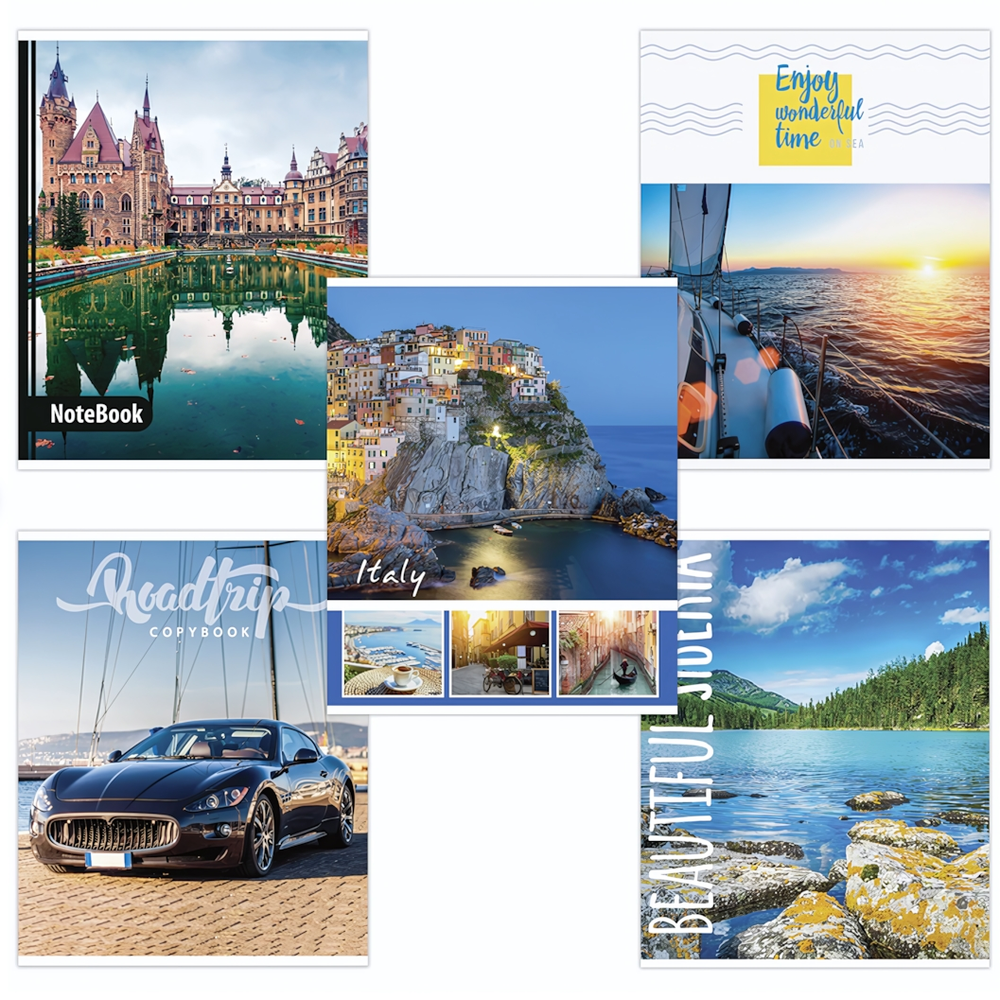 Тетрадь А5 48л. линия "Микс" скоба, обложка картон, микс в спайке (BRAUBERG)