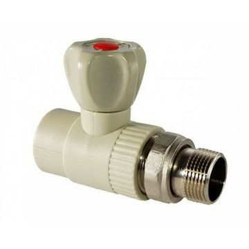 Кран шаровый для радиаторов прямой PP-R, серый