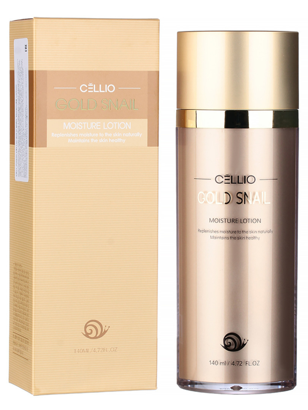 Лосьон для лица с коллоидным золотом и муцином улитки CELLIO GOLD SNAIL MOISTURE SKIN 140мл