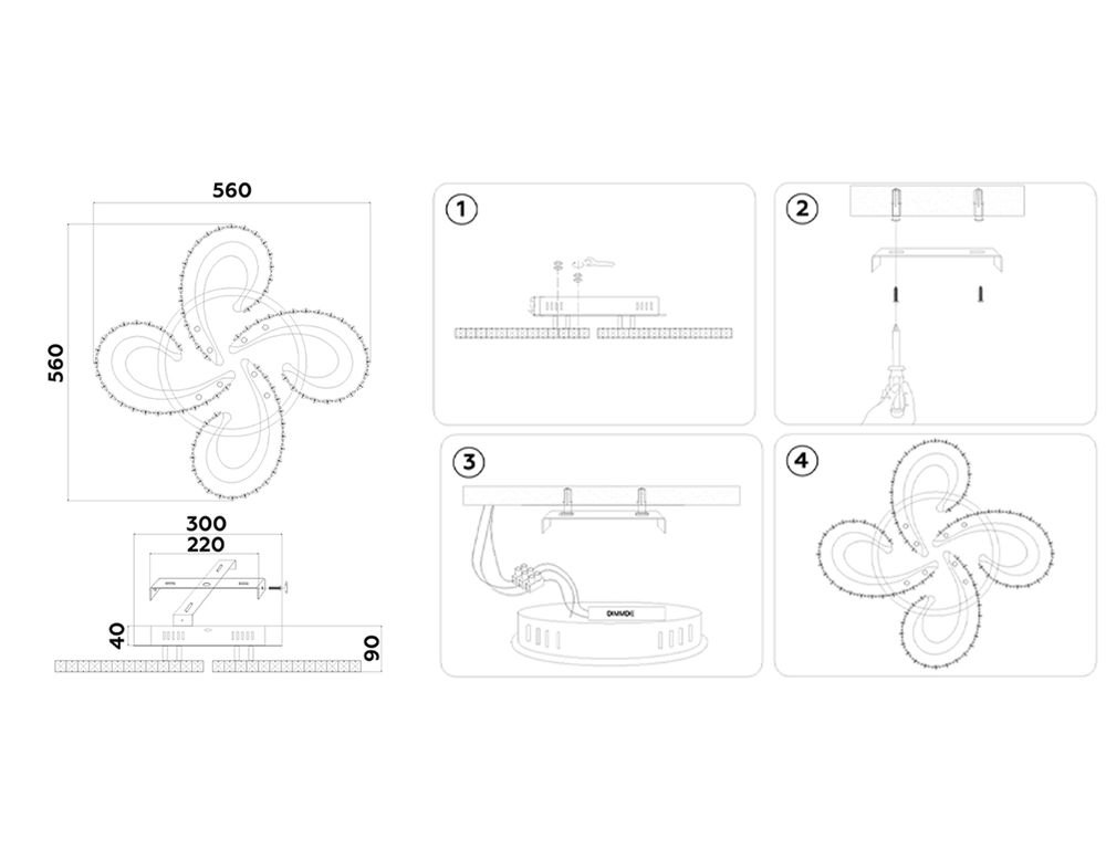 Ambrella Потолочный светодиодный светильник с пультом Ice FA1702