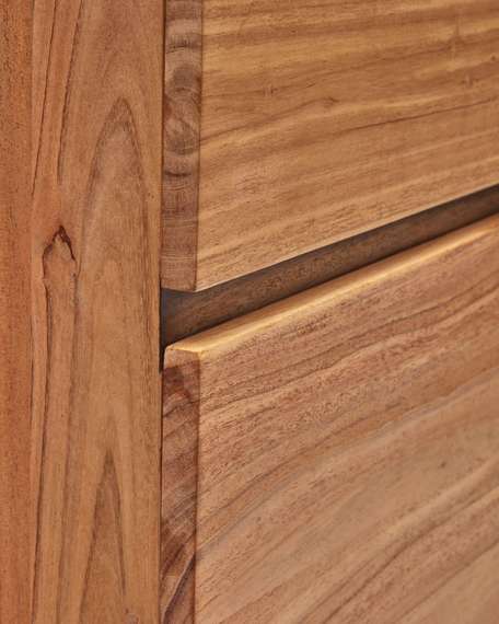 Буфет Uxue из массива акации с беленой отделкой и черной сталью 100 x 155