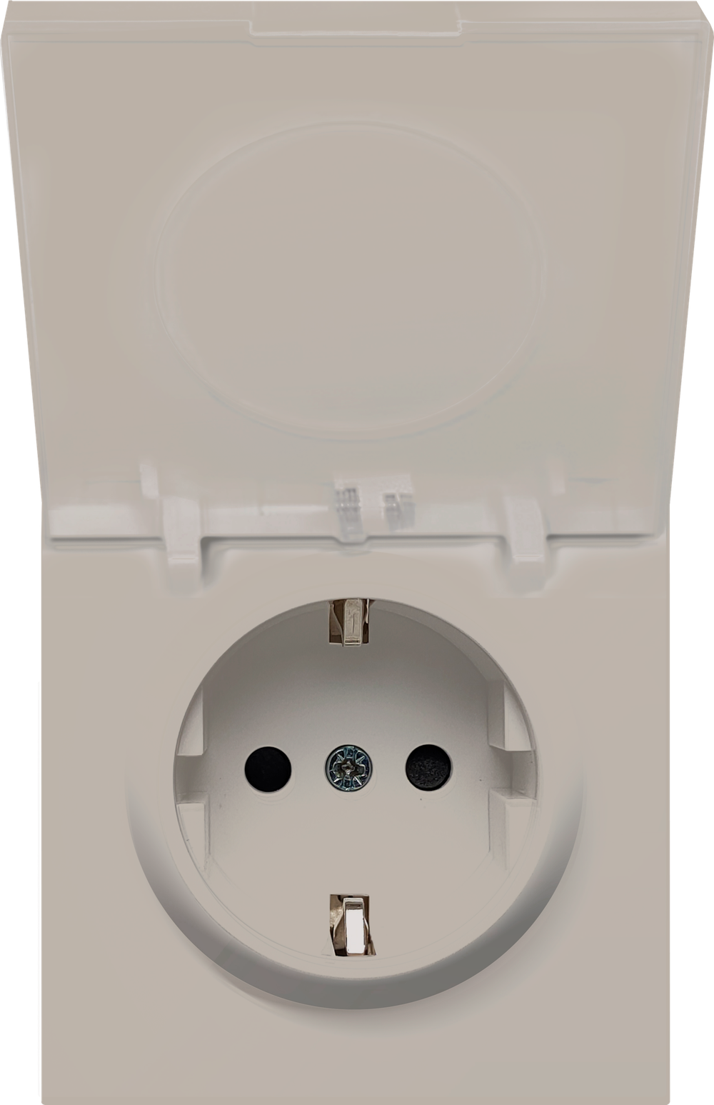Накладка для розетки Schuko с крышкой, 16A 250 В~, матовый кашемир, серия R98