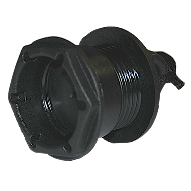 Клапан сливной с резьбой Чёрный (толщина транца 17-28 мм, отверстие 43 мм)