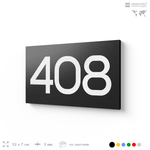 Номер на дверь 408, табличка на дверь для офиса, квартиры, кабинета, аудитории, склада, черная 120х70 мм, Айдентика Технолоджи